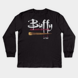 Buffy saved the world... a lot Kids Long Sleeve T-Shirt